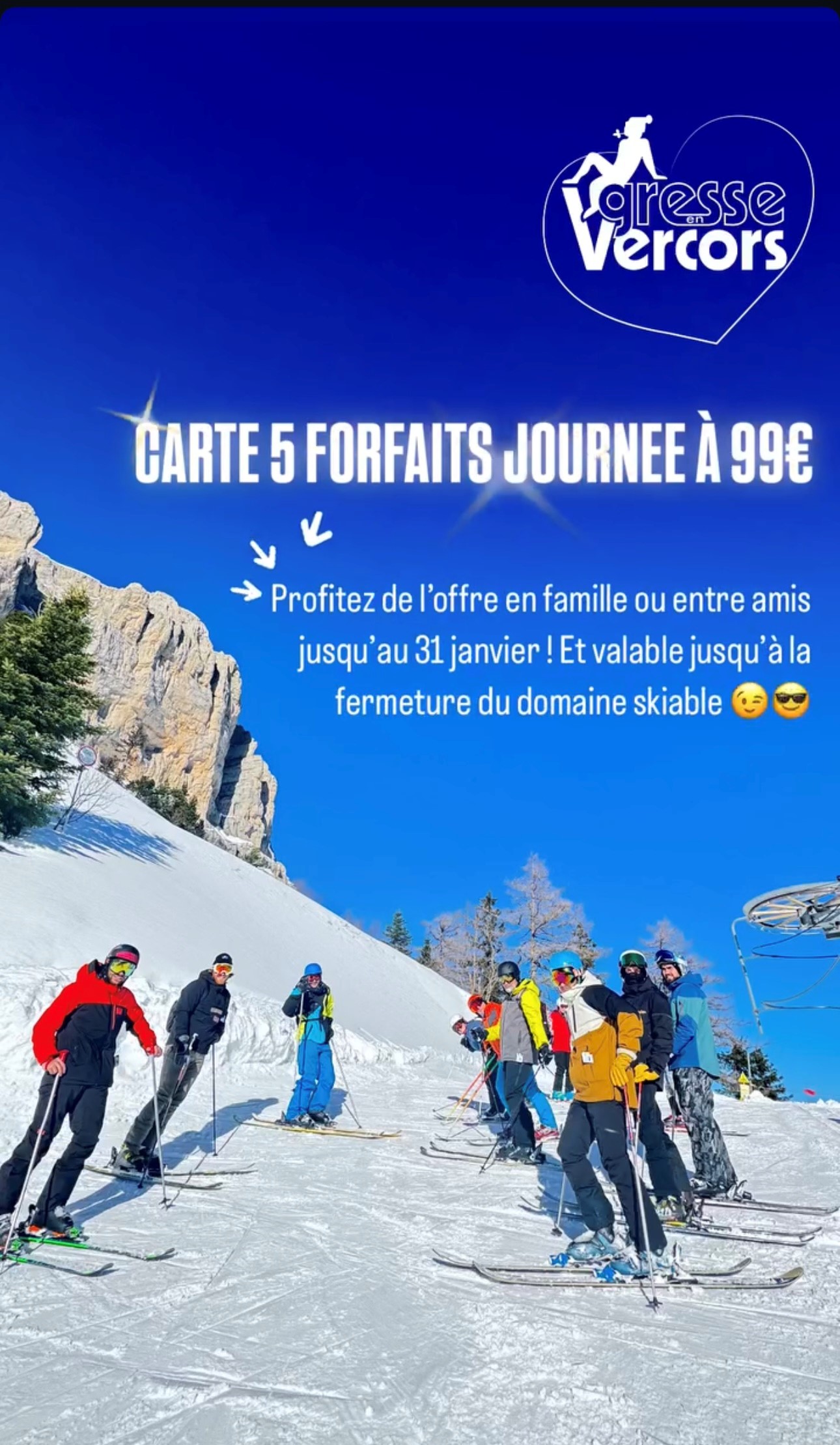 PROMO CARTE 5 FORFAITS VENTE EN LIGNE